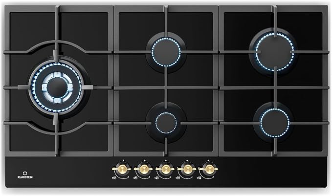 Klarstein Victoria 90 cm Gasfeld – 5 Brenner – 11.100W – Edelstahl