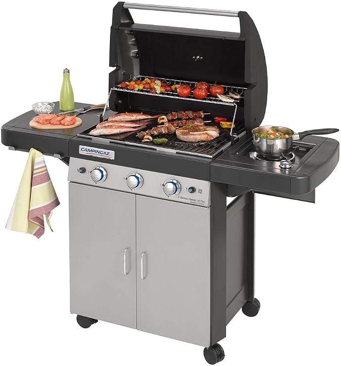 Campingaz 3 Series Classic LS Plus – Gasgrill mit 3 Edelstahlbrennern und Seitenkocher