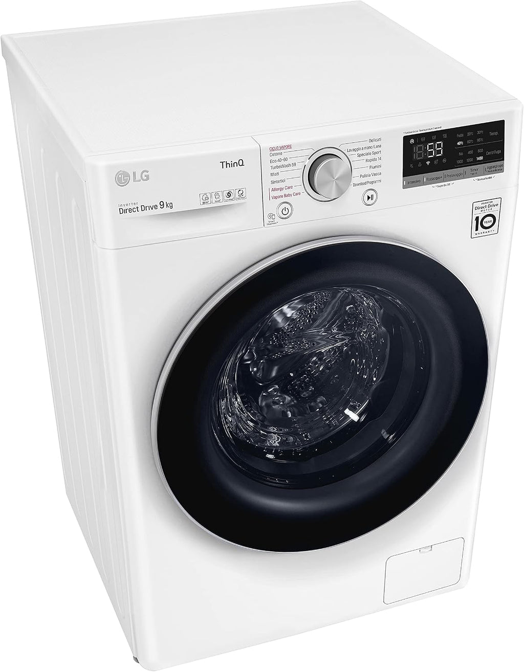 LG F4WV509S1E 9 kg AI DD™ – Intelligente Inverter-Waschmaschine mit Dampfreinigung, WLAN und TurboWash