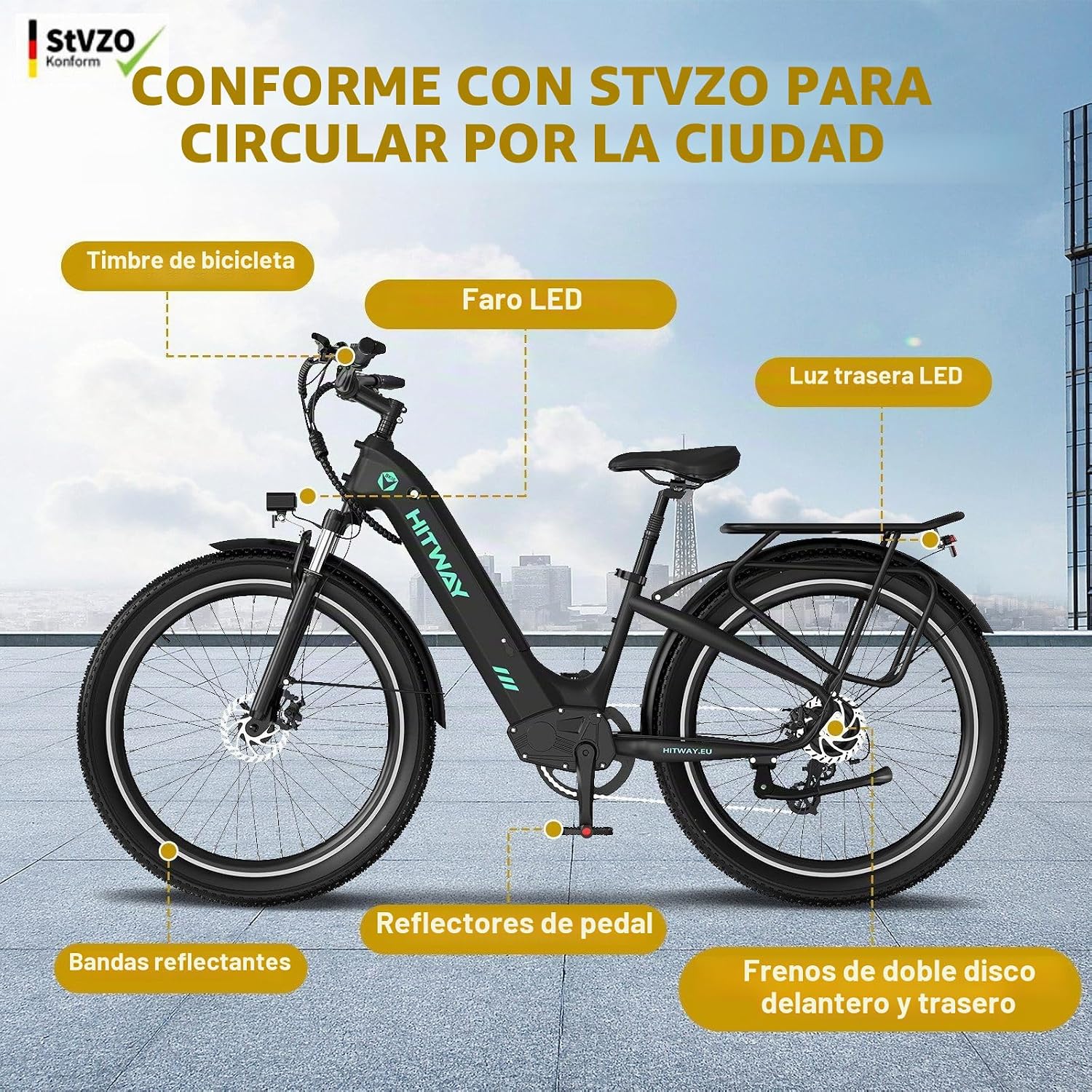 HITWAY BK16 – Urbanes E-Bike 26" 250W