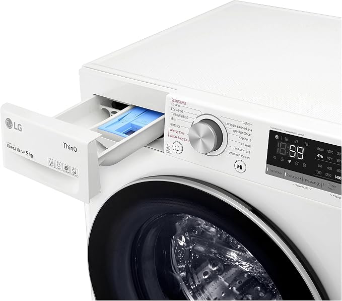 LG F4WV509S1E 9 kg AI DD™ – Intelligente Inverter-Waschmaschine mit Dampfreinigung, WLAN und TurboWash